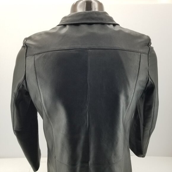 Wilsons Leather Pelle Studio Women Black Leather Insulated Jacket Coat Zip Large - Picture 4 of 13